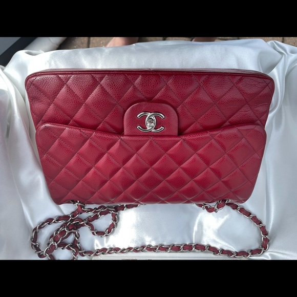 Chanel Caviar Red Jumbo SHW - Picture 6 of 11